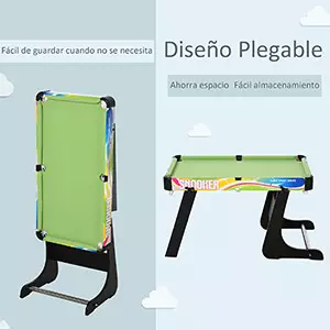 Futbolín y mesa multijuegos plegable